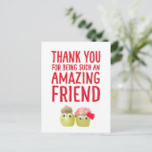 Postale De mignons amis végétaliens amusants carte de reme (Debout devant)