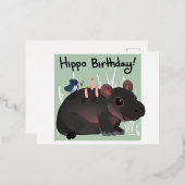 Postale De Vacances En Aluminium Carte d'anniversaire Hippo (Recto/Verso)