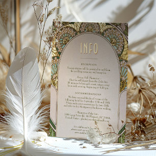 Postale De Vacances En Aluminium Carte d'information Mariage inspirée Art Nouveau