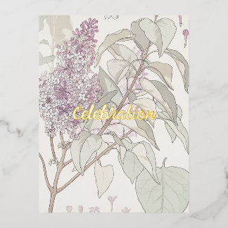 Postale De Vacances En Aluminium Carte d'invitation personnalisée Lilac Foil