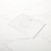 Postale De Vacances En Aluminium Élégant Script Frontale Carte RSVP Luxe Foil (Rotation)