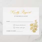 Postale De Vacances En Aluminium Floral Elegant Calligraphie Script Rose carte RSVP (Recto)