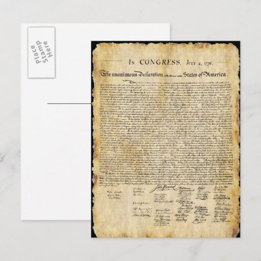 Postale Déclaration d'indépendance Version ancienne carte  (Devant / Derrière)