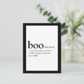 Postale Définition du dictionnaire de la carte Boo Hallowe (Debout devant)