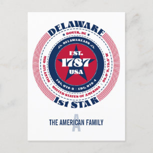 Postale Delaware, Dover, DE Patriotic Monogramme Carte Pos
