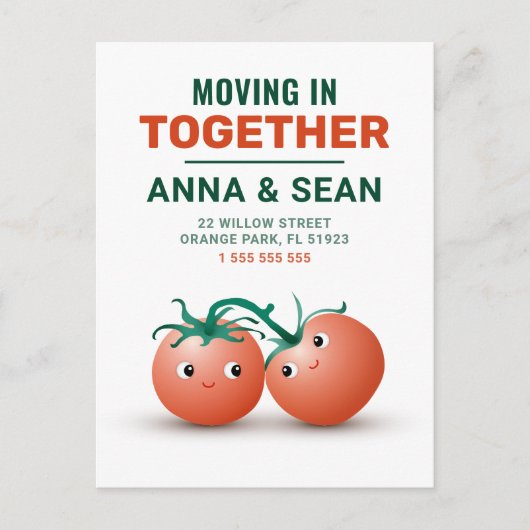 Postale Déménager ensemble carte avec couple de tomates mi (Devant)