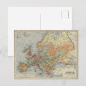 Postale Densité démographique | Carte européenne (Devant / Derrière)