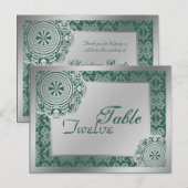 Postale Dentelle d'argent Arabesque, table paramètre carte (Devant / Derrière)