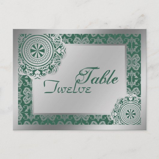 Postale Dentelle d'argent Arabesque, table paramètre carte (Devant)