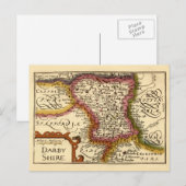 Postale Derbyshire (Darbyshire) Comté Angleterre Carte ant (Devant / Derrière)