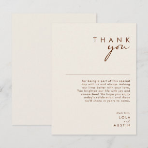 Postale Désert simple Carte de remerciements blanc natur