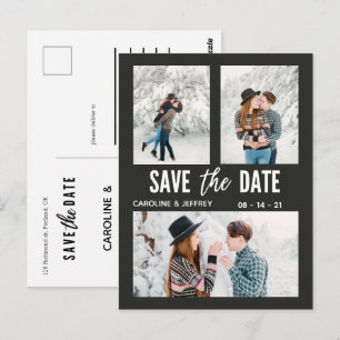 Postale design moderne multi photo enregistrer la carte po