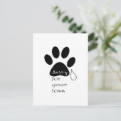 Postale Désolé pour votre perte Pet carte de sympathie (Debout devant)