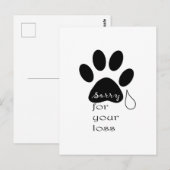 Postale Désolé pour votre perte Pet carte de sympathie (Devant / Derrière)