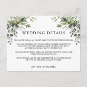 Postale Détails du mariage Carte d'insertion d'aquarelle v (Devant)