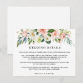 Postale Détails du mariage Carte d'insertion de fleurs ros (Devant / Derrière)