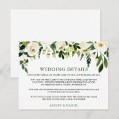 Postale Détails du mariage Carte d'insertion Florale verte (Devant / Derrière)