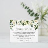 Postale Détails du mariage Carte d'insertion Florale verte (Debout devant)