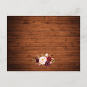 Postale Détails du Mariage rustique Carte en bois de Bourg (Dos)