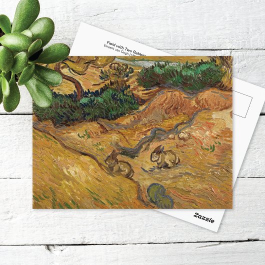 Postale Deux lapins dans le champ Vincent van Gogh Carte p