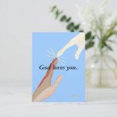 Postale Dieu vous aime, Énergie, Multiracial Hands Carte p (Debout devant)