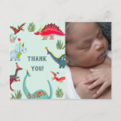 Postale Dinosaur bleu garçon bébé douche photo carte de re (Devant)