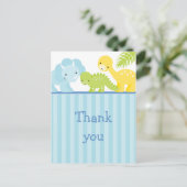 Postale dinosaure de garçon mignon cool merci carte postal (Debout devant)