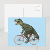 Postale Dinosaure Dinosaur TRex Bicycle Cyclisme Carte pos (Devant / Derrière)