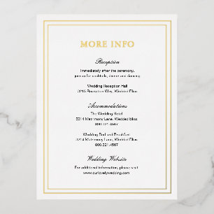 Postale D'invitation À Feuilles D'aluminium Carte de boîtier de mariage classique élégant