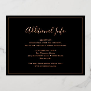 Postale D'invitation À Feuilles D'aluminium Carte de boîtier Mariage noir traditionnel