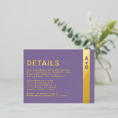 Postale D'invitation À Feuilles D'aluminium Carte de boîtier pourpre Détails (Debout devant)