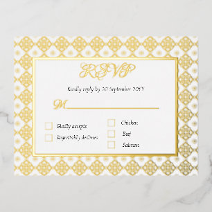 Postale D'invitation À Feuilles D'aluminium Carte de boîtier RSVP déchargée avec option de men