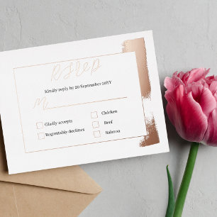 Postale D'invitation À Feuilles D'aluminium Carte de boîtier RSVP déchargée avec option de men