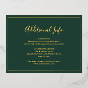 Postale D'invitation À Feuilles D'aluminium Carte de clôture de mariage écologique Forest Gree