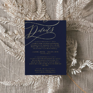 Postale D'invitation À Feuilles D'aluminium Carte de détails Gold Foil Marine