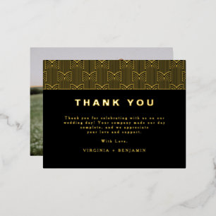 Postale D'invitation À Feuilles D'aluminium Carte de remerciement photo avec feuille métallisé