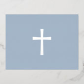 Postale D'invitation À Feuilles D'aluminium Carte de remerciements de sympathie bleu poussiére (Recto)