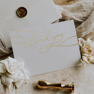 Postale D'invitation À Feuilles D'aluminium Carte de remerciements Mariage de luxe romantique