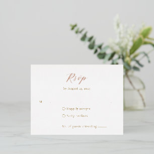 Postale D'invitation À Feuilles D'aluminium Carte de réponse de mariage élégante avec monogram