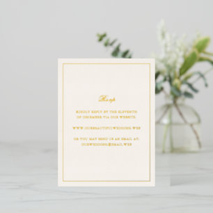 Postale D'invitation À Feuilles D'aluminium Carte de réponse en papier alu pour mariage Classi