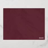 Postale D'invitation À Feuilles D'aluminium Carte d'hébergement Foil Ornate Frame - Maroon (Verso)