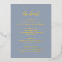 Carte Mariage Gold Foil Dusty Blue