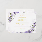 Postale D'invitation À Feuilles D'aluminium Carte RSVP de remplissage (Recto/Verso)