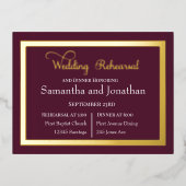 Postale D'invitation À Feuilles D'aluminium Élégante calligraphie sur la carte de répétition p (Recto)