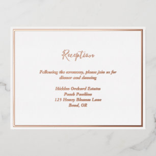 Postale D'invitation À Feuilles D'aluminium Élégante carte Rose moderne Gold Réception