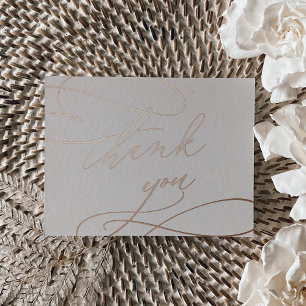 Postale D'invitation À Feuilles D'aluminium Huile d'or Rose romantique Carte de remerciement
