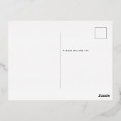 Postale D'invitation À Feuilles D'aluminium Nom de script Mariage Love Thanks Real Foil Carte (Verso)