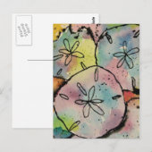 Postale Dollars de sable Aquarelle et Ink Art Carte postal (Devant / Derrière)