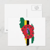 Postale Dominique Carte Drapeau DM (Devant / Derrière)