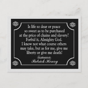 Postale Donnez la liberté ou donnez-moi la mort - carte po